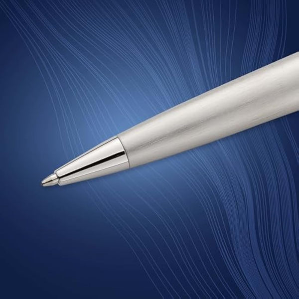 Waterman Expert Ballpoint Pen | Stainless Steel with Chrome Trim, Medium Nib with Blue Ink Refill, Gift Box