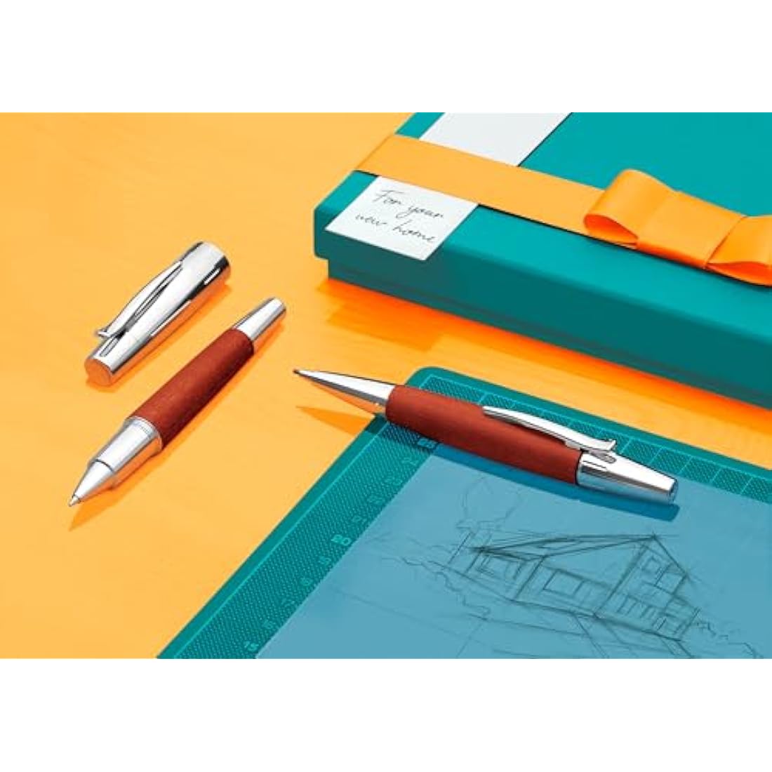 PROP.PENCIL WOOD/CHROME SHINY BROWN