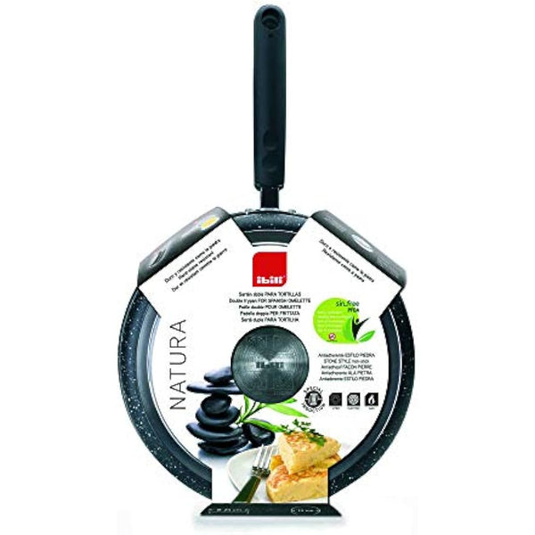 IBILI Natura Potato Omelette Pan, 20 cm, Aluminium, Stone-Style Non-Stick Coating, Suitable for Induction Hobs