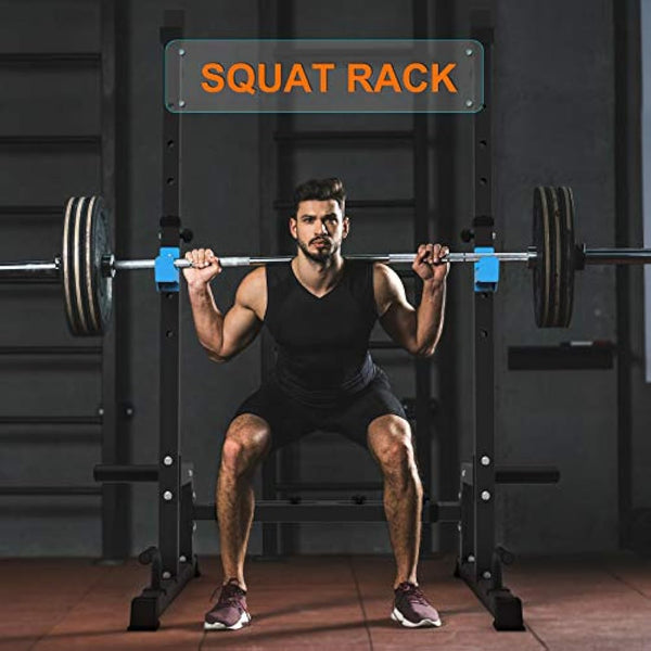 Squat Rack Multi-Function Barbell Rack Height Adjustable Dip Stand Home Gym Weight Lifting Bench Press Dip Station Push up Portable Strength Training Dumbbell Rack