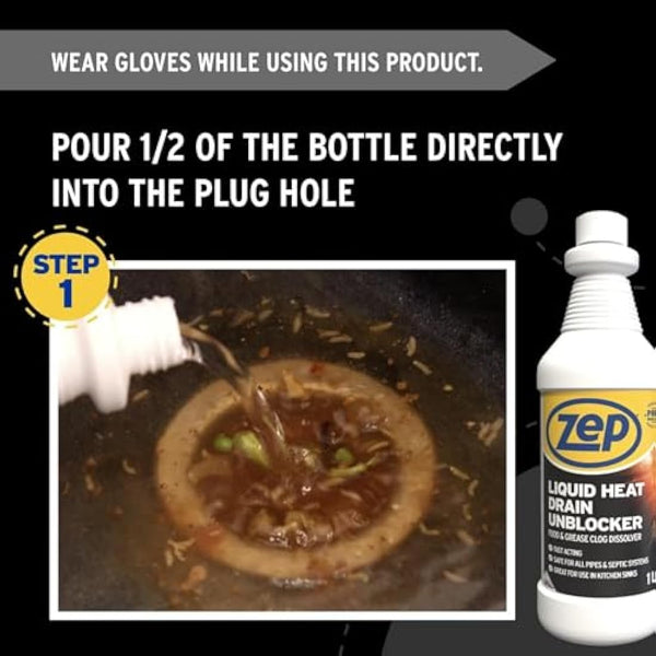 Zep Commercial Unblocker Heat Drain Liquid