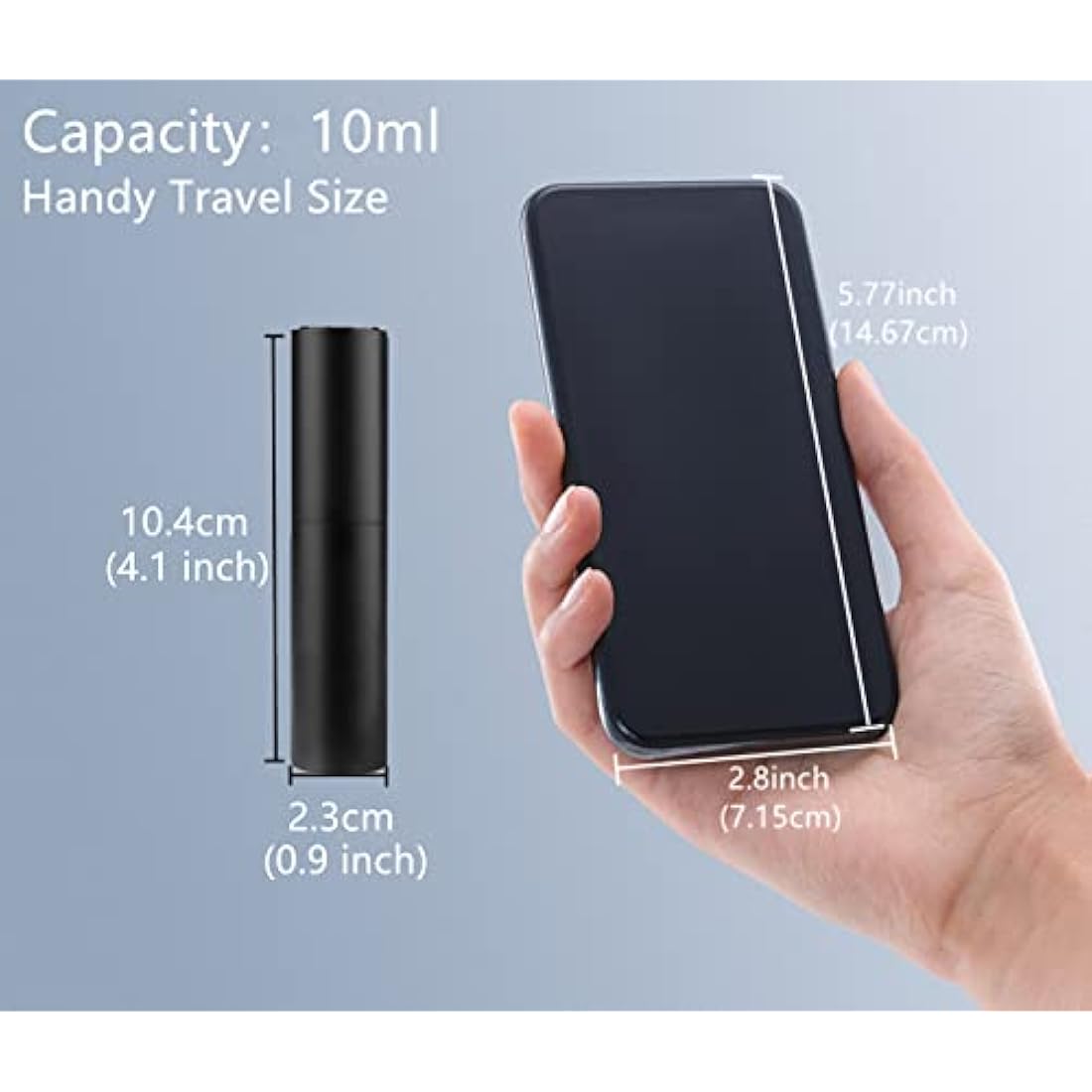 Zingso Refillable Travel Perfume Atomiser Bottles, 2 Pcs 10ml Mini Portable Spray Bottles Refillable Perfume Aftershave Atomiser Empty Travel Bottles with Funnel… (10ml (Black+Dark Purple))