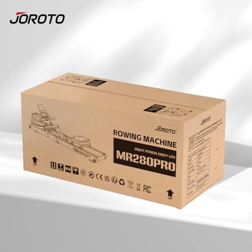 JOROTO Wood Rowing Machine for Home Gym,Oak Wood Foldable Rower Machine with Bluetooth, Adjustable Tablet Holder - 330LS Weight Capacity