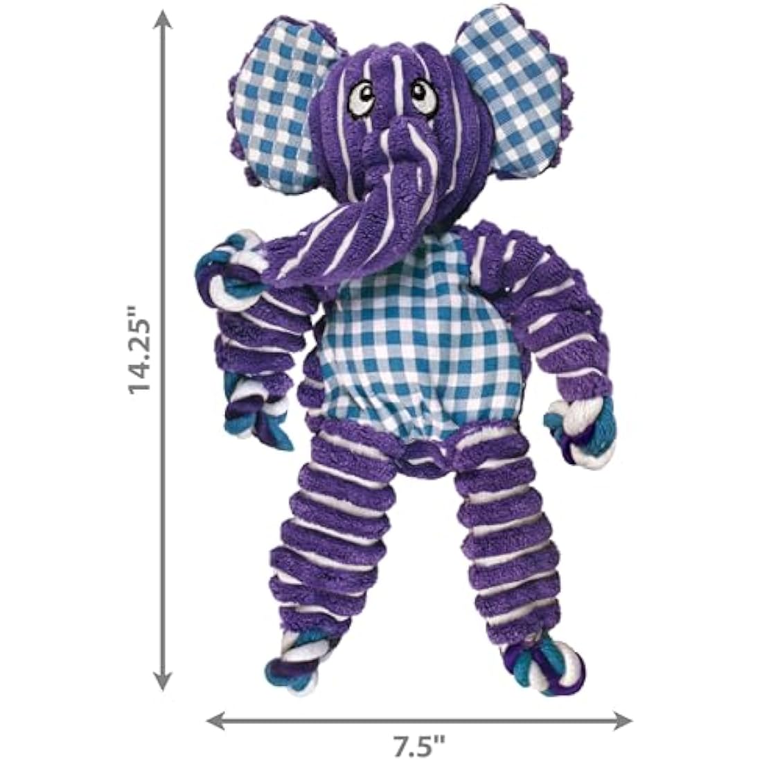 KONG Floppy Knots - Knotted Rope Dog Toy - Minimal Stuffing - For Medium/Large Dogs, Elephant