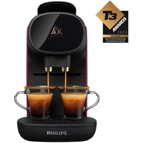 L'OR BARISTA Sublime Coffee Capsule Machine by Philips, for Double or Single Capsule, Red (LM9012/50)