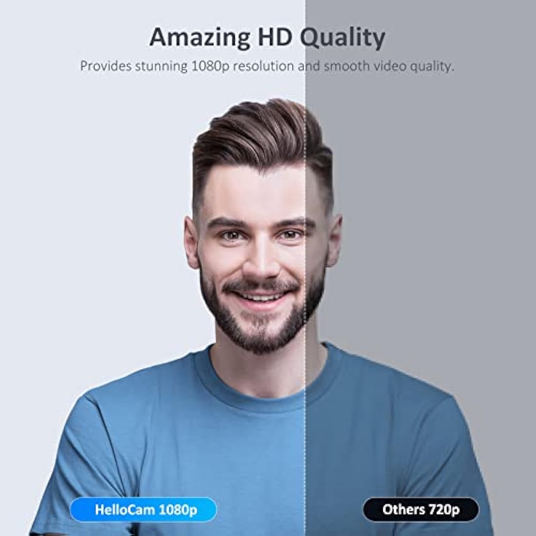 NexiGo HelloCam, 1080p Webcam with Windows Hello and Microphone, True Privacy with Patented Automatic Shutter, Facial Enhancement, HD USB Webcam Camera for PC, Video Calling, Recording, Conferencing