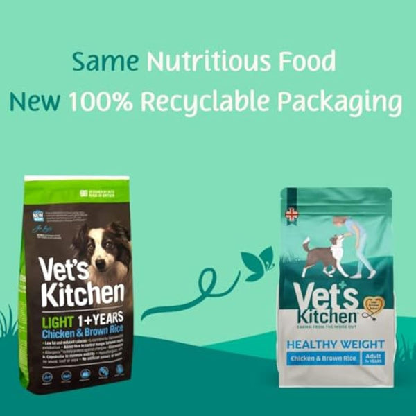 Vet's Kitchen Dry Dog Food Adult Chicken & Brown Rice Healthy Weight 7.5kg