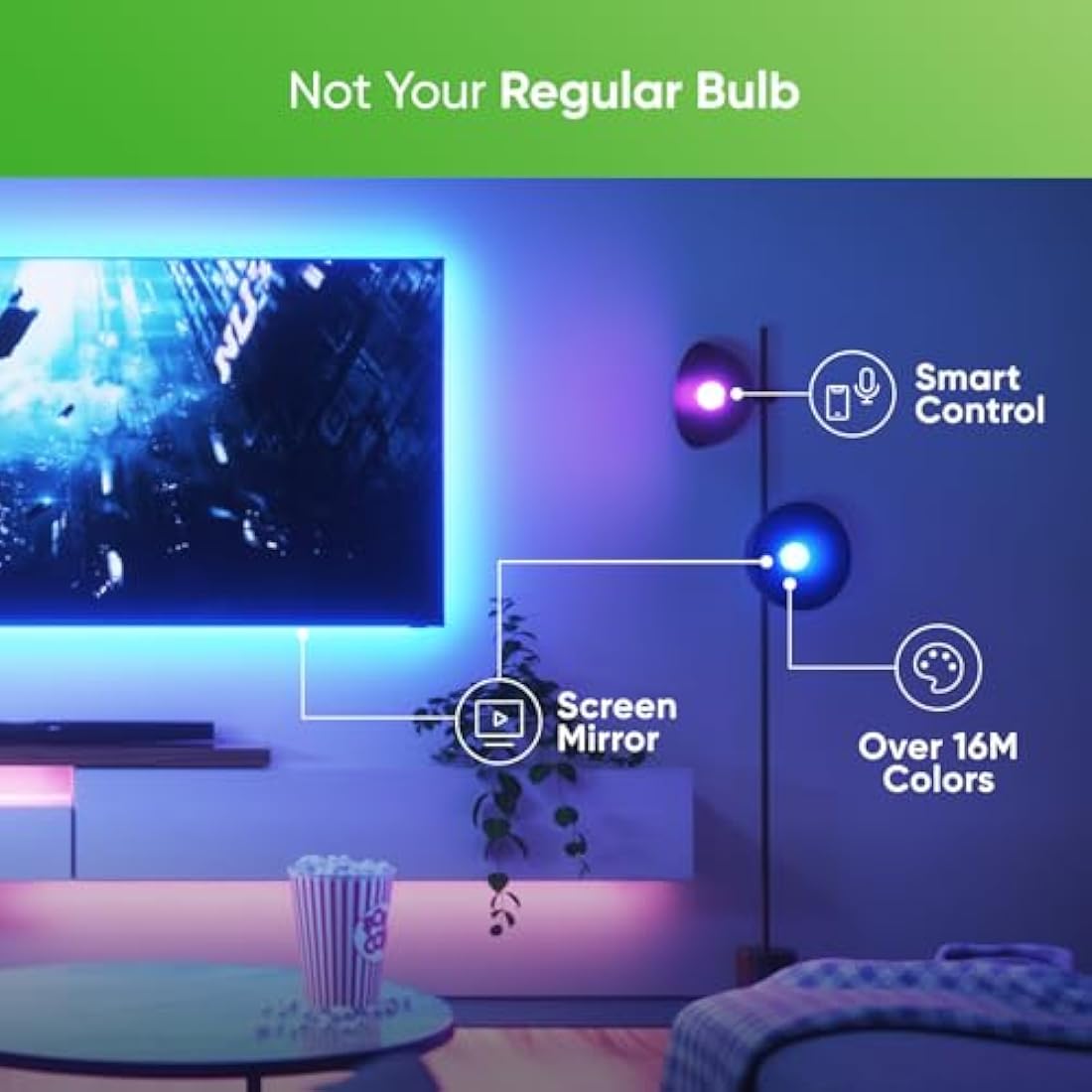 Nanoleaf Essentials, Smart A19 Bulb, 800Lm, White, 2700K-6500K, 120V-240V, E27 V2 UK 3PK