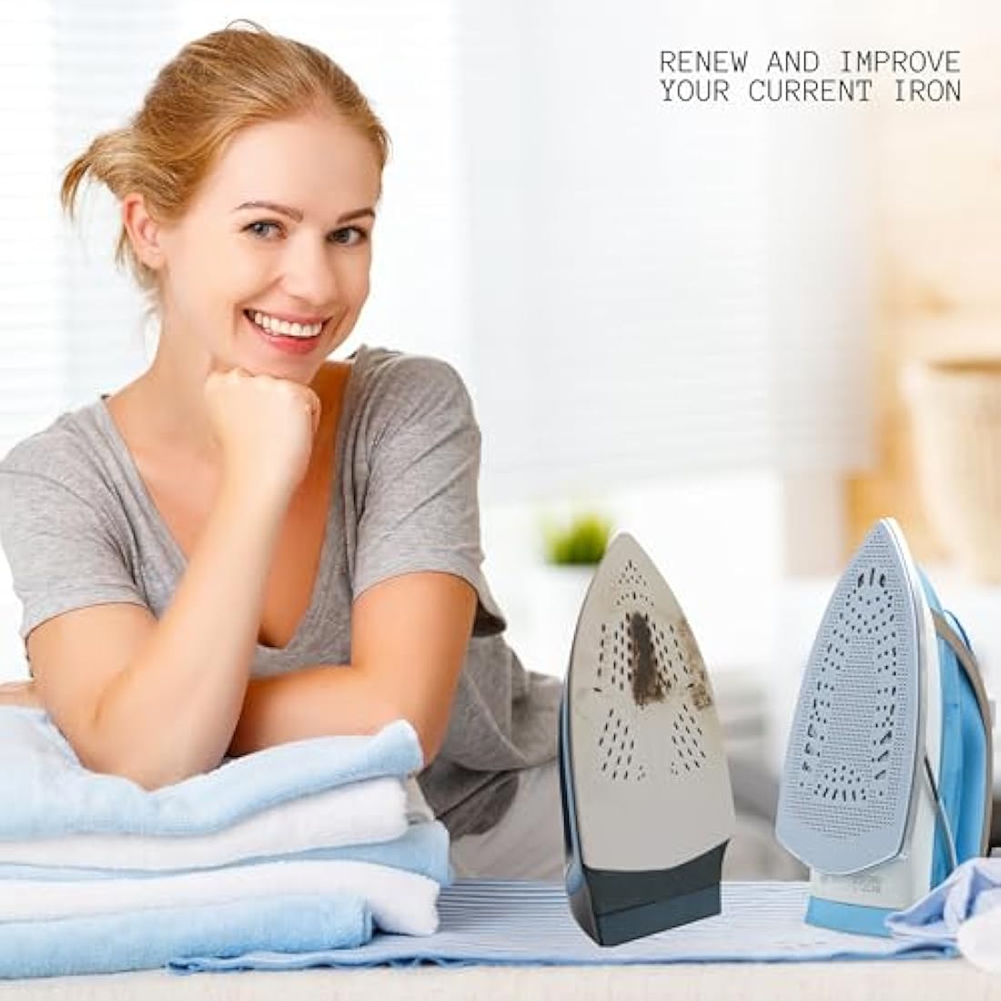 Erreke Iron Shoe Cover Protector, Ironing Clothes Protector, Non Stick Iron Sole, Fits Most Irons, Prevents Sheening and Scorching, Improved Ironing Results, Easy Installation, Made in Europe.