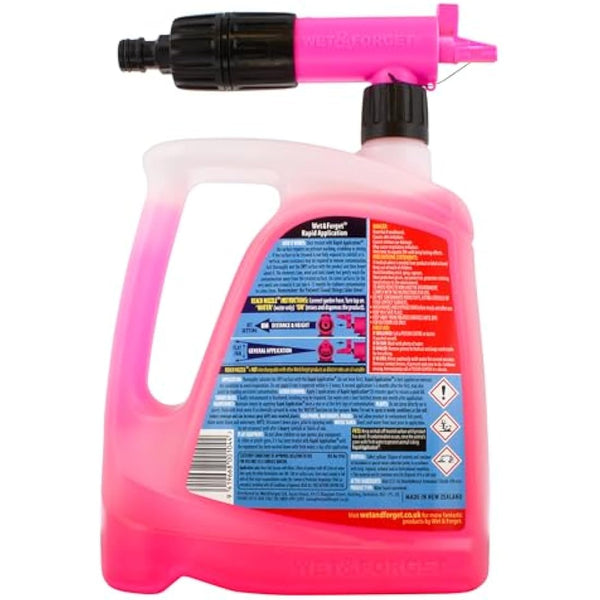 Wet & Forget Rapid Application, Ready-to-Use Mould, Lichen & Algae Remover, Outdoor Patio Cleaner, Black Spot Remover, Bleach Free, 2L