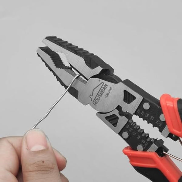 HOUSERAN 3-Piece Pliers Tool Set - 8.3” Needle Nose & Lineman Pliers, 7.5” Diagonal Cutters, Spring Loaded with Safety Lock