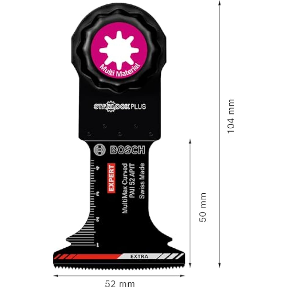 Bosch 1x EXPERT MultiMax PAII 52 APIT Plunge Cut Blades (for Stainless steel sheets, Fibre plastics GFK, CFK, Width 52 mm, Professional Accessory Multitool)