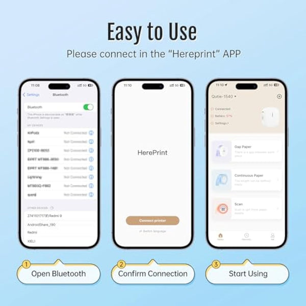 PRT Label Makers Machine with Tape Built-in Cutter Portable Bluetooth Handheld Sticker Printer for Home Office Organization iOS Android Mini Inkless Labeler USB Rechargeable- White