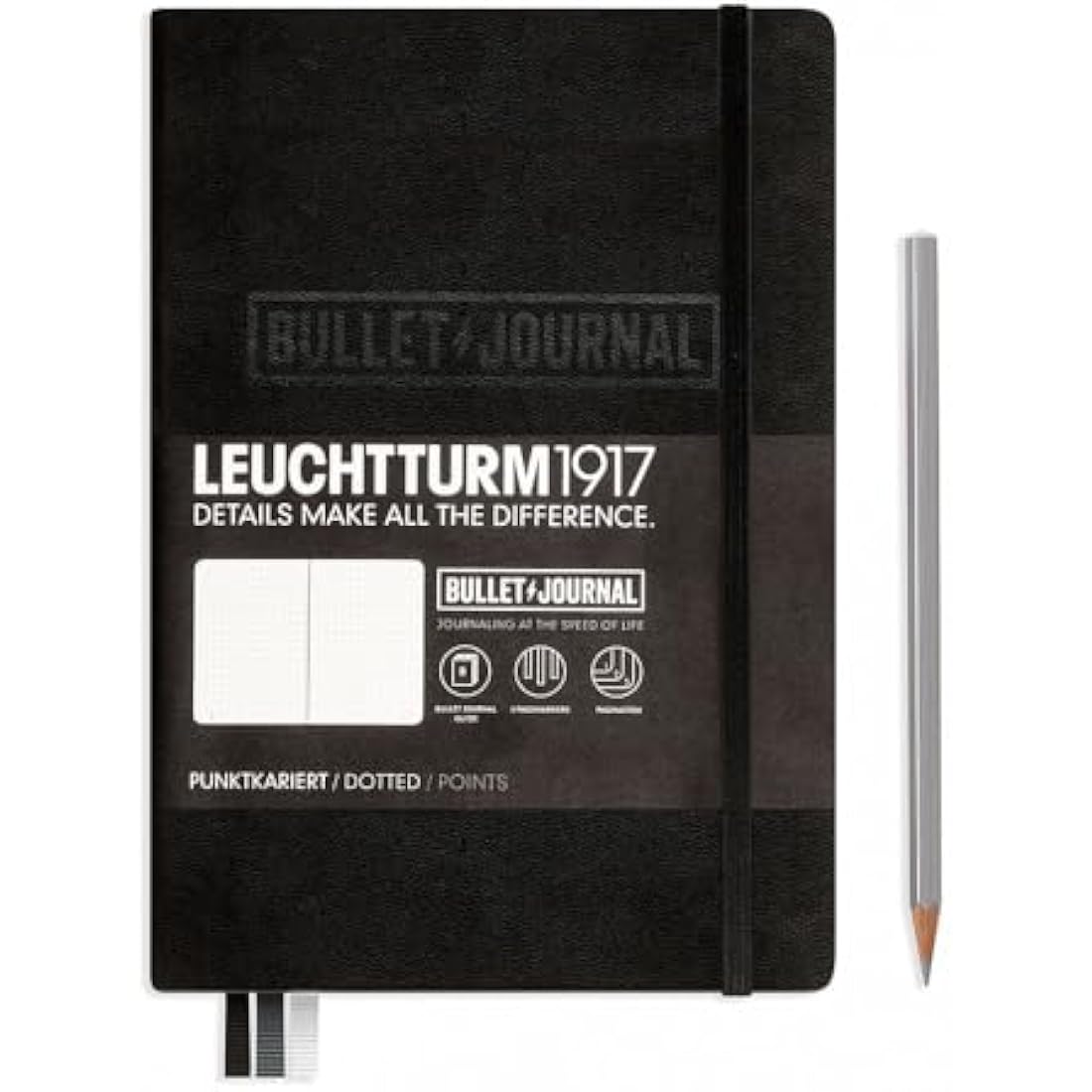 LEUCHTTURM1917 346703 Bullet Edition Journal Notebook Medium A5 240 Pages dotted Lines, Colour: Black