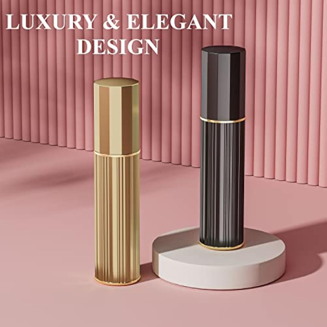 Aurdox Perfume Atomiser Refillable, Mini Travel Size Perfume Bottles Empty, Small Spray Bottle with Bottom Pump, Leaking Proof and Portable for Women and Men, Elegant Design, 5ml (Black)