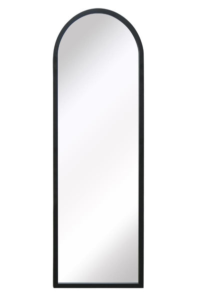 MirrorOutlet The Arcus - Black Metal Framed Modern Arched Wall Mirror 47" X 16" (120CM X 40CM) Black. 2cm Wide Frame and 3cm Deep.