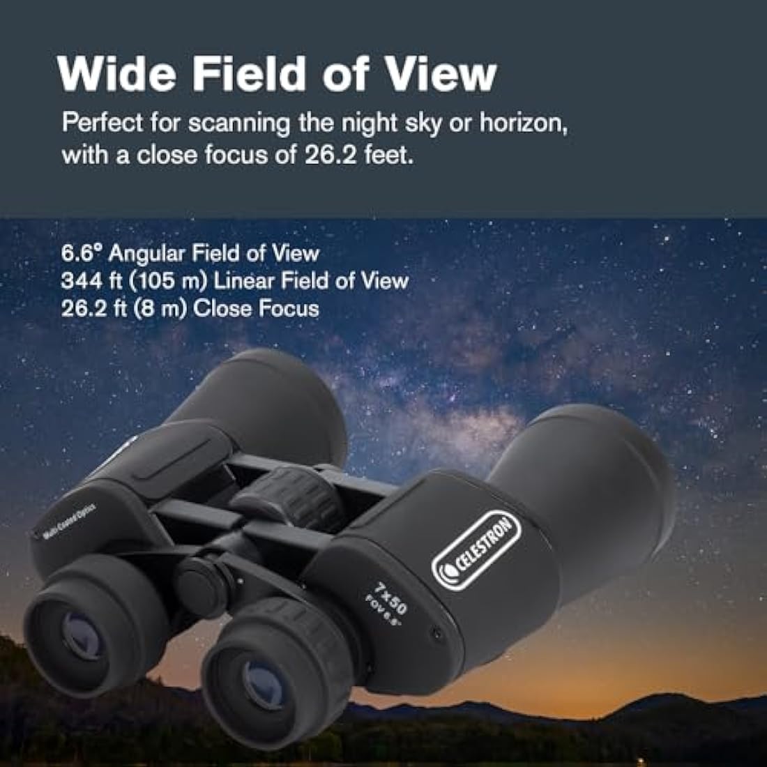 Celestron 71198 Cometron 7x50 Porro Prism Binoculars, Black