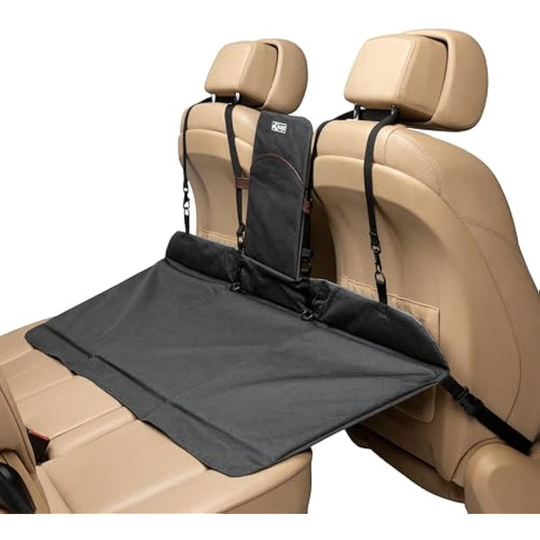 Kurgo, Rover Backseat Bridge, Rearseat Extension, Waterproof and Reversible, Black/Beige