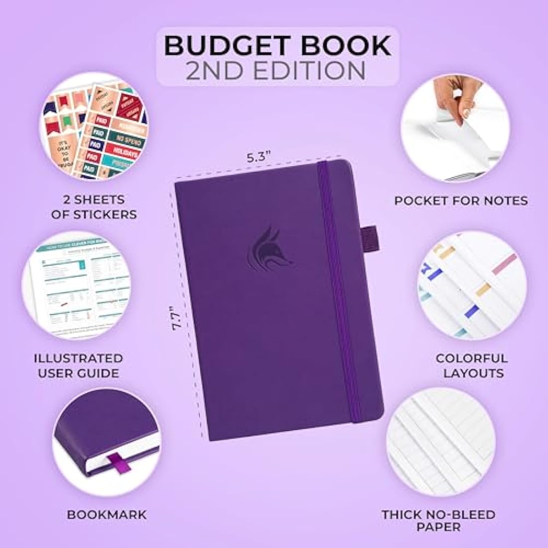 Clever Fox Budget Book 2.0 – Financial Planner & Expense Tracker Notebook. Monthly Budgeting Money Organizer. Compact, 13.5x19cm (Purple)