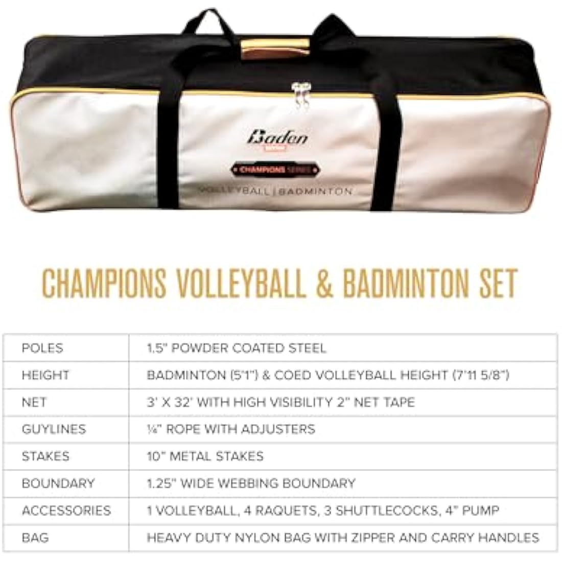 Baden Champions Volleyball Badminton Combo Set