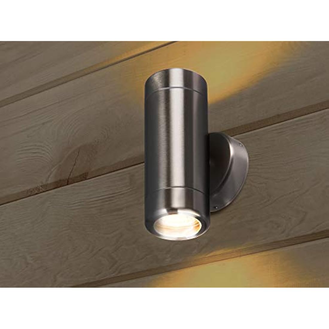 Knightsbridge Outdoor GU10 Up and Down Wall Light in Stainless Steel