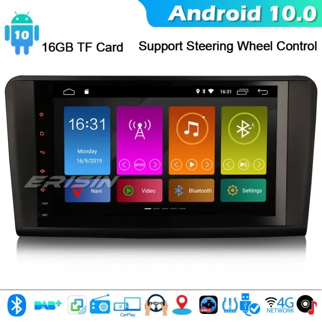ES3094L 9" Android 10.0 DAB+ GPS Car GPS Stereo CarPlay Mercedes Benz ML GL-Class W164 X164 DSP