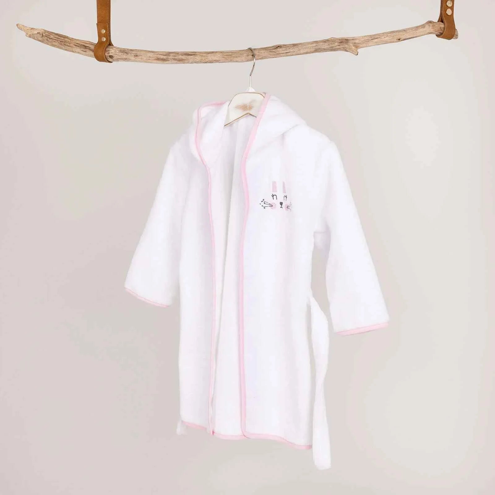 Mollia Girl Baby Bathrobe - White