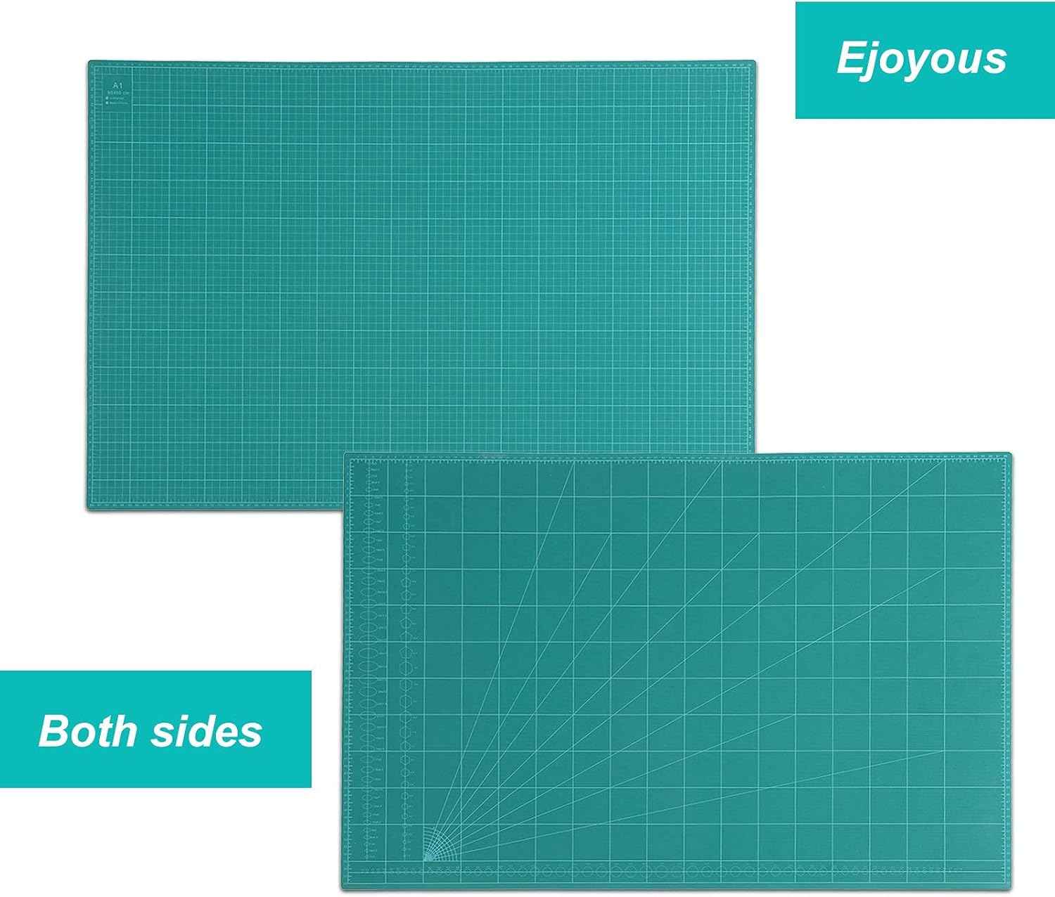 A1 PVC Cutting Mat 60x90cm – 5-Ply Self-Healing Desk Pad, Double-Sided, Green