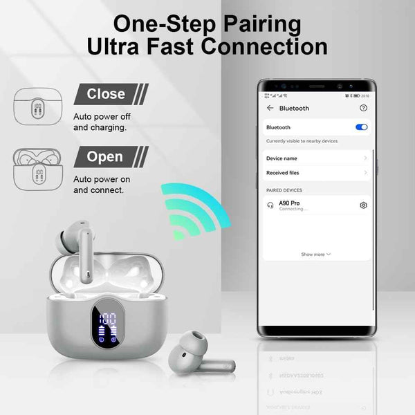 Wireless Earbuds Bluetooth 5.3 Deep Bass 36H Playtime Noise Cancel Btootos