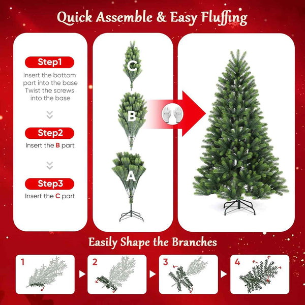 Artificial Christmas Tree 7ft 210cm Full Bushy 100% PE Tips SALCAR