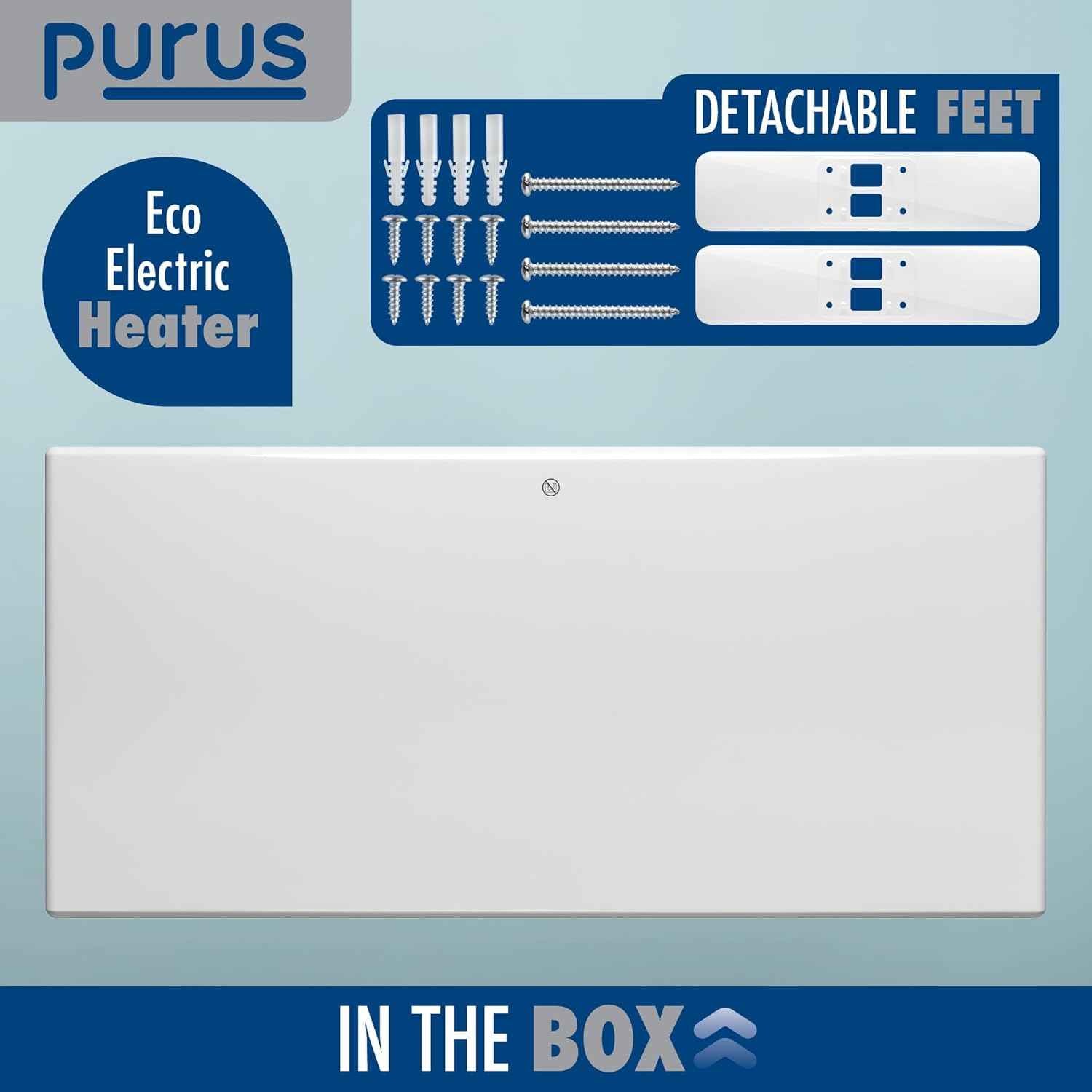 1800W White Electric Radiator Heater with Thermostat Wall Mounted