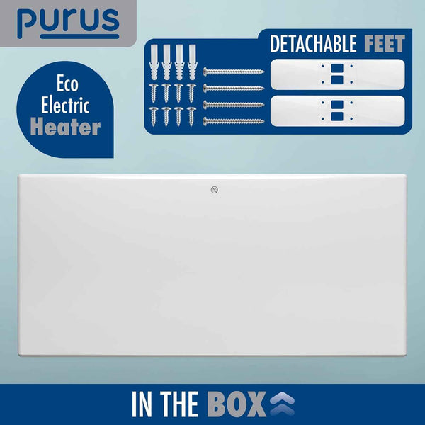 1800W White Electric Radiator Heater with Thermostat Wall Mounted