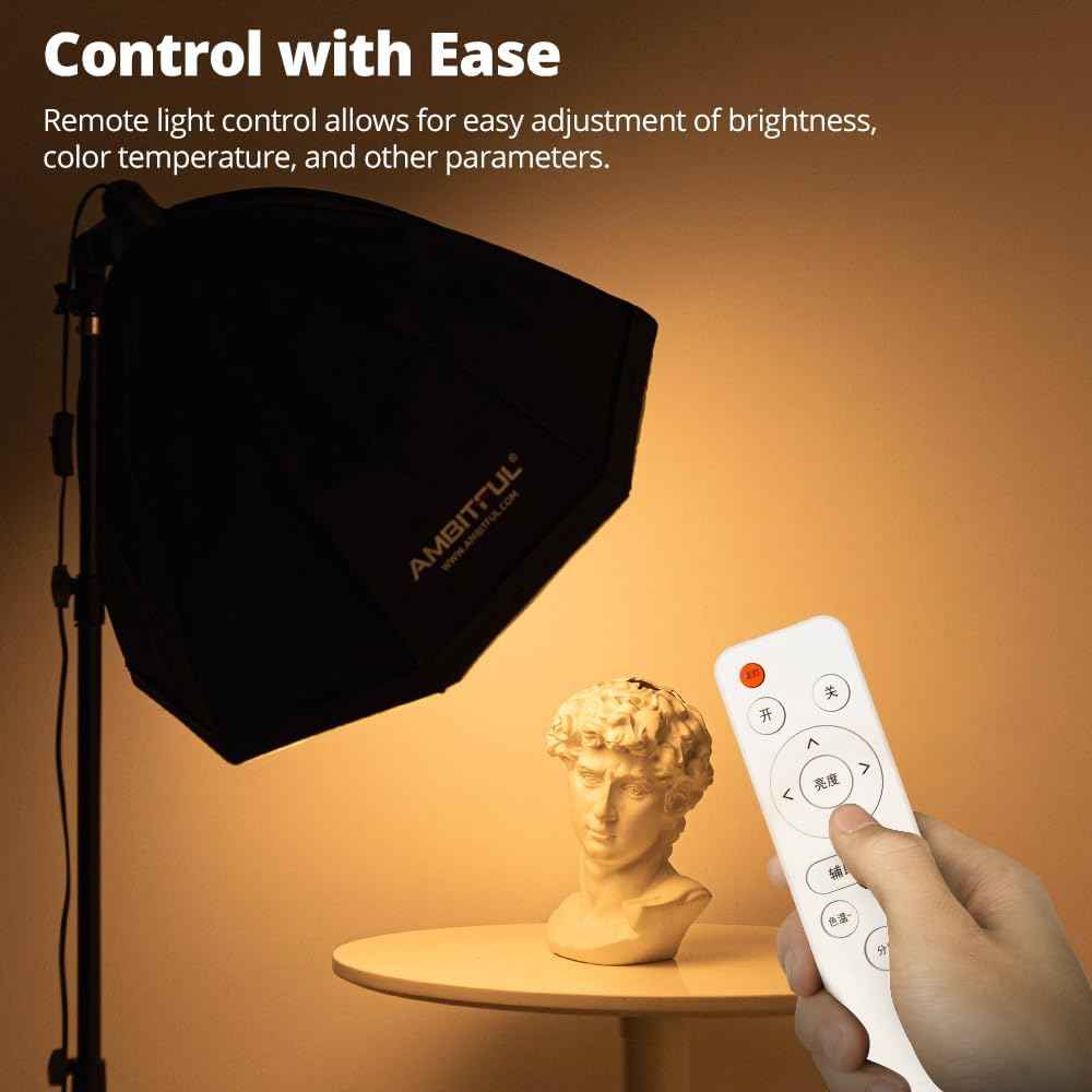 AMBITFUL AL-50 Softbox Lighting Kit 50W 3000-6500K Bi-Color LED Studio Lights