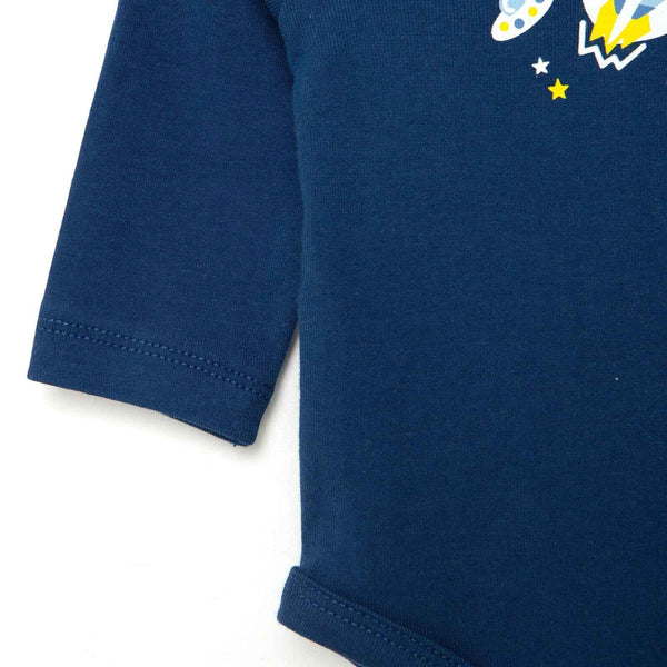 HelloBaby Baby Boy Long Sleeve Bodysuit - Navy Blue