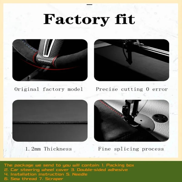 Car Steering Wheel Cover Soft Suede For Porsche 911 991 Boxster 981 Cayman Cayenne Panamera DIY Steering-Wheel Cover Wrap