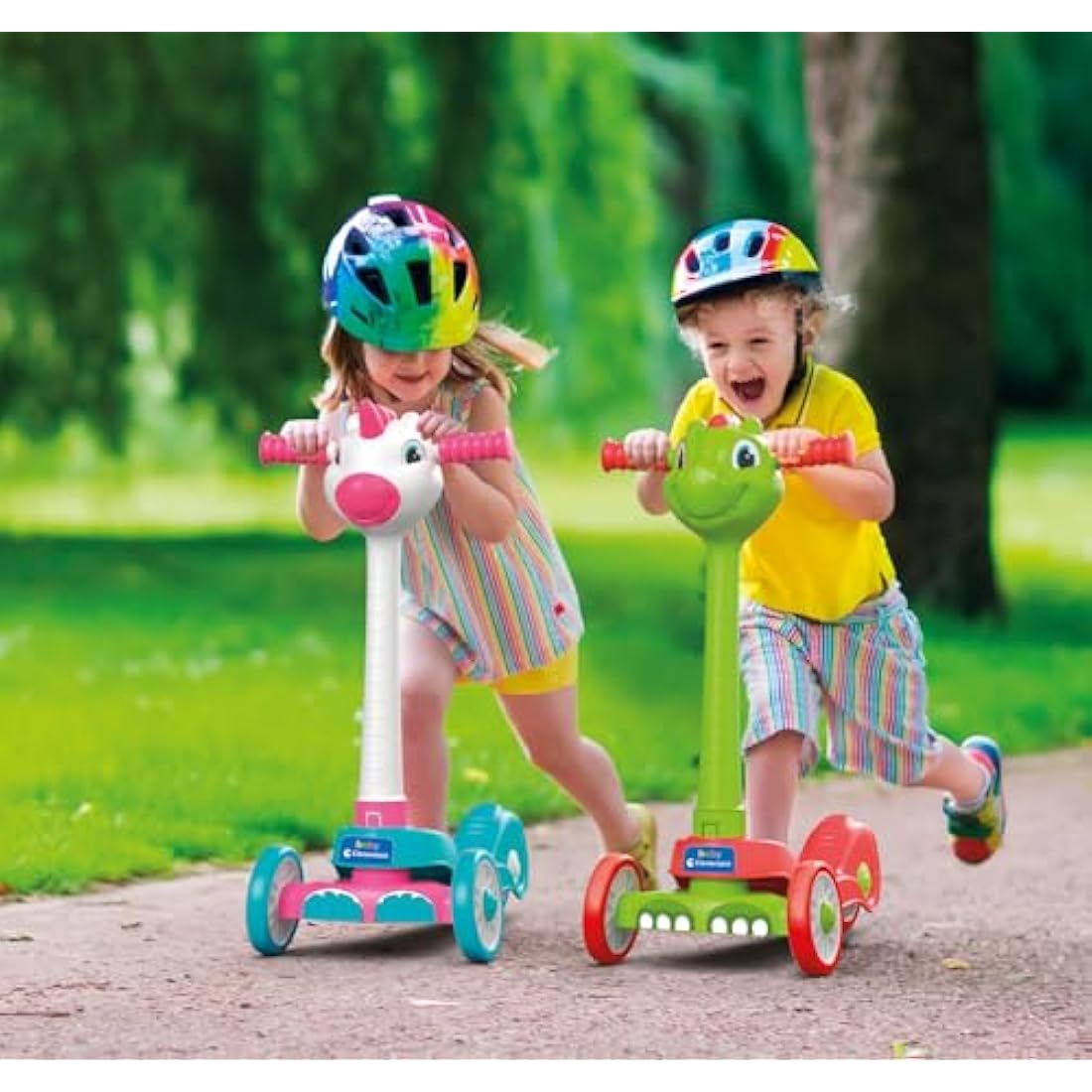 Clementoni- Unicorn Push 3-Wheeled Scooter for Toddlers: Fun & Safe First Scooter (2+ Years)