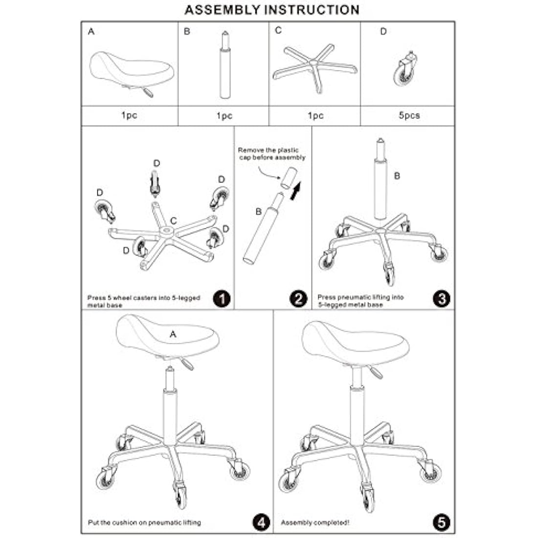 FRNIAMC Professional Saddle Stool with Wheels Ergonomic Swivel Height Adjustable for Clinic Dentist Beauty Salon Tattoo Office (Camel)