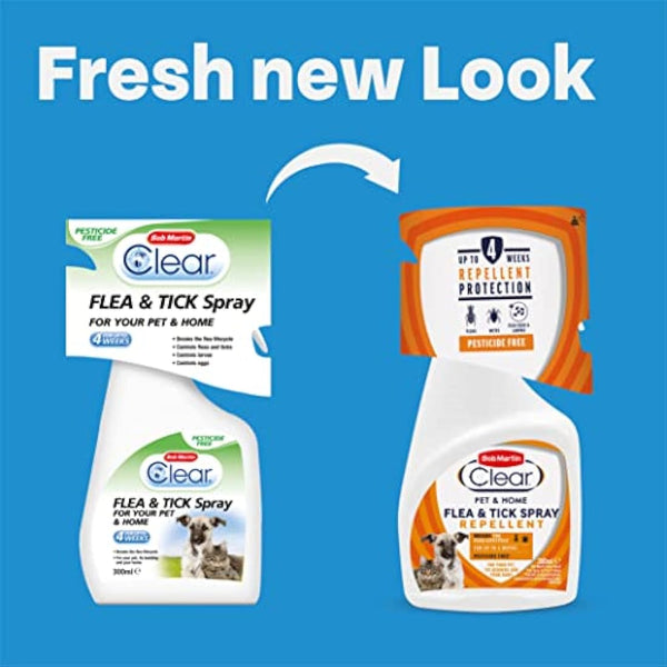 Bob Martin Clear Flea Repellent Spray for the Home, Dogs and Cats - Controls Flea and Tick Infestations in the Household (300ml)