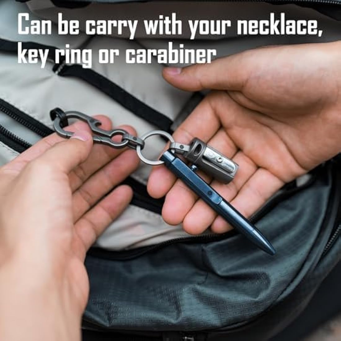 KeyUnity KP04 Titanium Alloy Ballpoint Pen with Clip, Retractable EDC Pocket Pen for Daily Use (Blue)