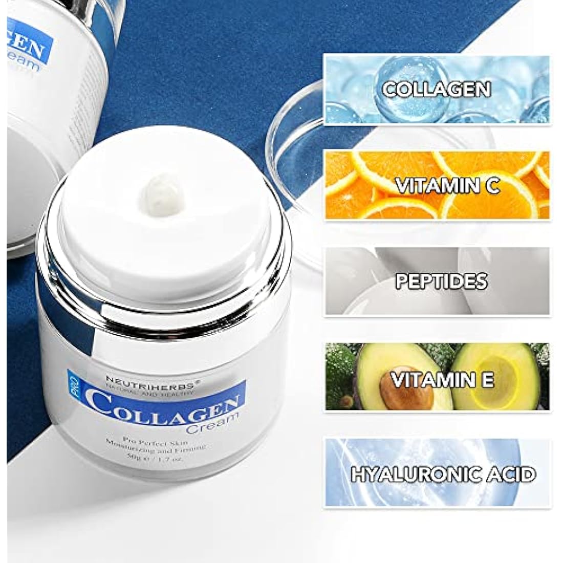 Neutriherbs Face Cream Collagen Facial Moisturizer, Reduce Black Spots and Blemishes,Persistent Moisturizing Reduce Fine Lines 1.7OZ