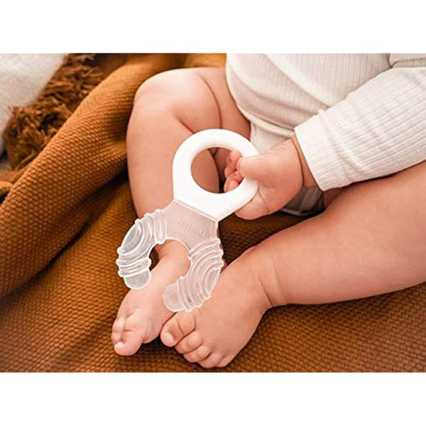 Twistshake Water Cooling Baby Teether | 100% Food Grade Silicone | Soft and Durable | Newborn Essentials | BPA Free | White
