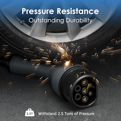 bokman EV Charger Type 2 to 3 Pin Plug, 5M / 3.3kW / 13A / IP65 Waterproof, Electric Car Charger with LED Indicators, Type 2 Charging Cable 3 Pin with Carry Bag & Microfiber Towel