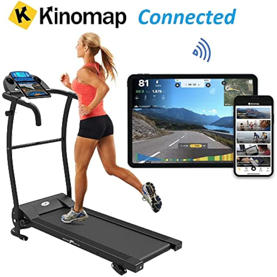 Nero Sports - Electric Treadmill Foldable Motorized with KINOMAP ZWIFT Bluetooth connection 24 month warranty