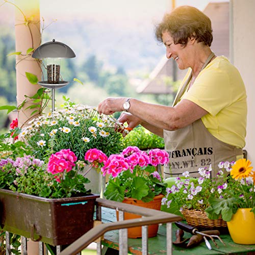 Relaxdays Bird Feeder, Birdhouse, Standing or Hanging Seed Dispenser, Garden & Balcony, H: 172 cm, Silver