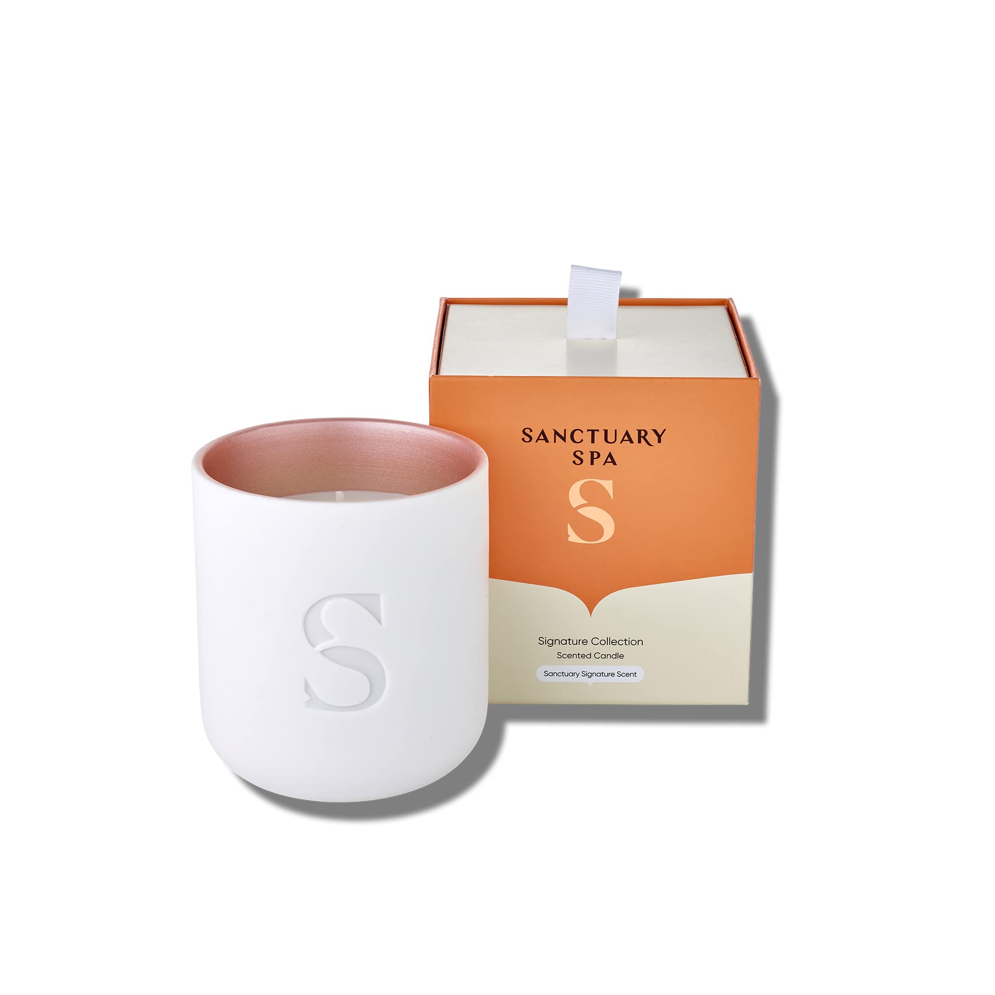 Sanctuary Spa Signature Candle | Jasmine, Bergamot and Grapefruit Scented Ceramic Candle, 260 g | Natural Shea Wax | 45 Hour Burn Time | with Gift Box