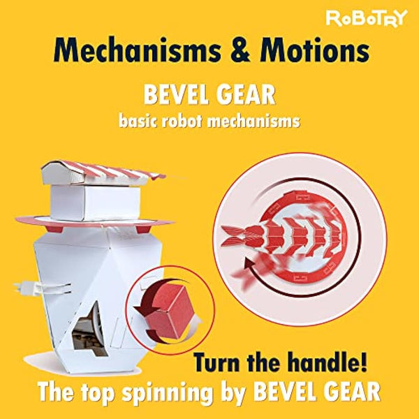 ROBOTRY Moving Paper Robots Set | Advanced Level STEM Kit | Paper Crafts | Learn Very Basic 5 Robot Mechanisms | Ideal for Schools & Gifts | Science & Engineering Learning