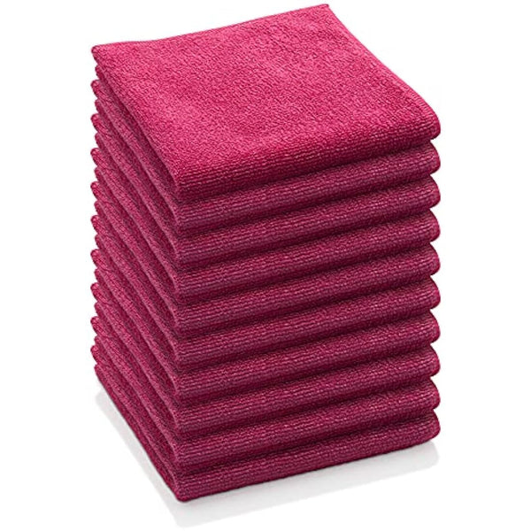 E-Cloth General Purpose Microfibre Cloth, Multipurpose Cleaning Cloth for Household Surfaces, Washable and Reusable, 100 Wash Promise, Red, 10 Pack