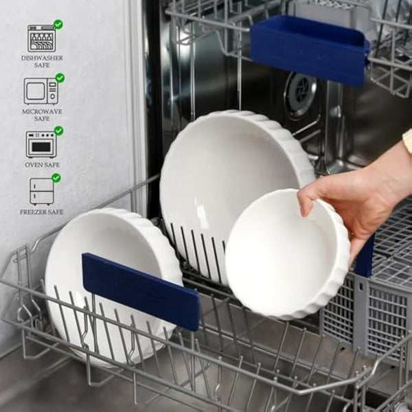 NUTRIUPS Large Serving Bowls, 2.5+1.5+0.7L, Set of 3 Nesting Bowls, 25+20+15cm Bowl for Salad Fruit Pasta