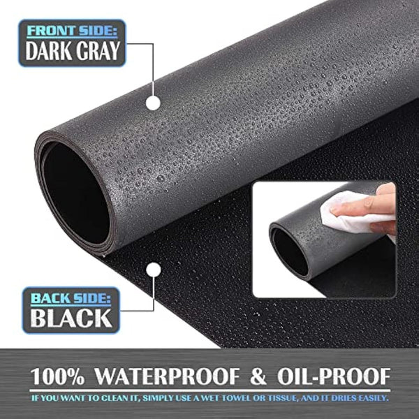 K KNODEL Large Office Leather Desk Mat, Mouse and Keyboard Pad, Computer and Laptop Mat, Desktop Protector and Cover, Writing Pad and Blotter (80x40cm, Dark Gray)