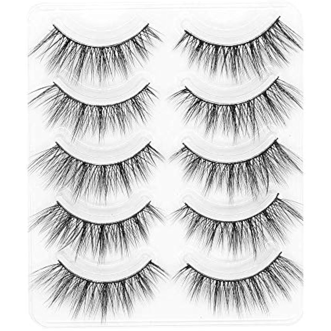 3D Faux Mink Eyelashes Natural Long Looking 5 Pairs Reusable False Lashes Soft Fluffy Full Eyes Lash